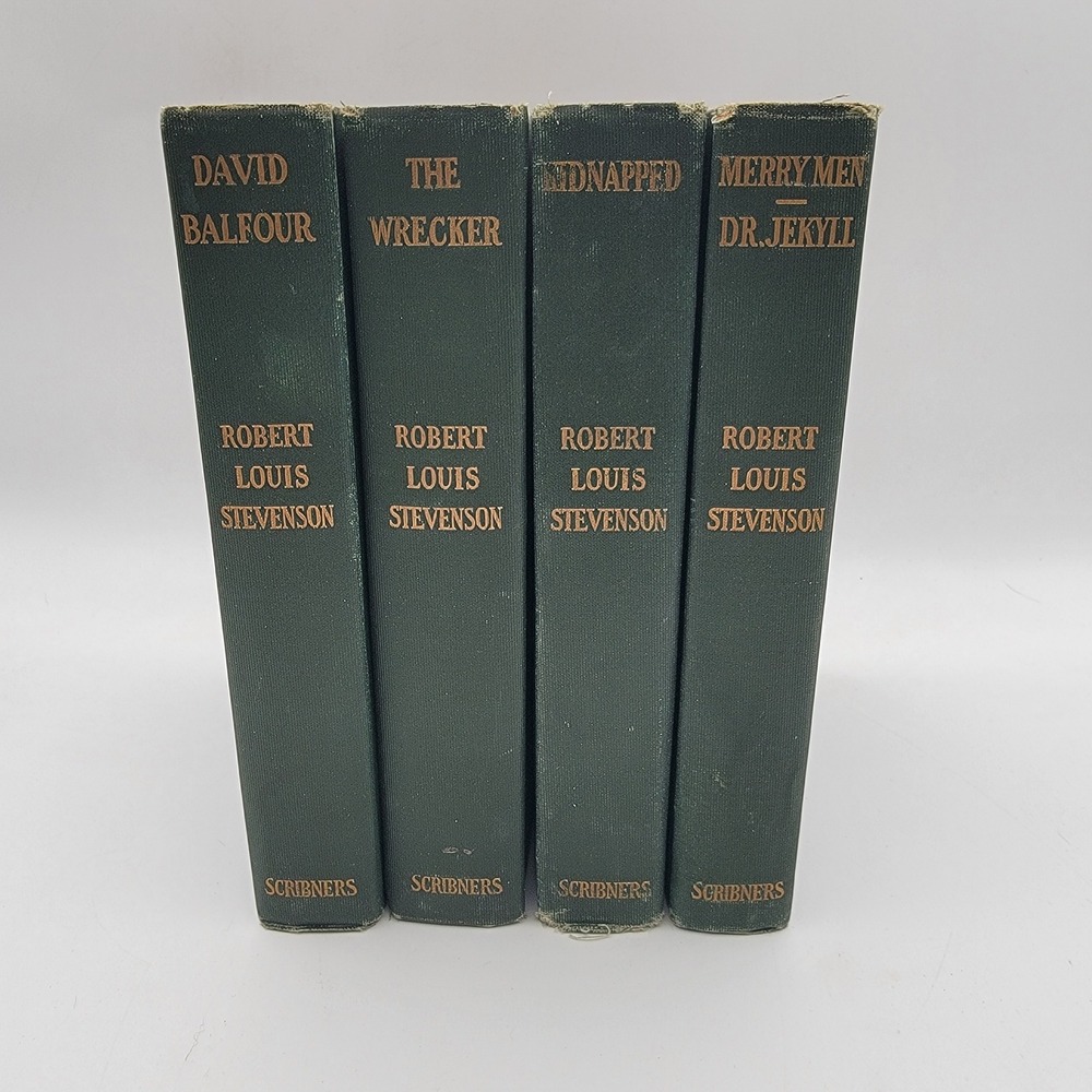 Robert Louis Stevenson 4 Vol Set Hardcover 1906 Scribners‎ Green Cloth Good